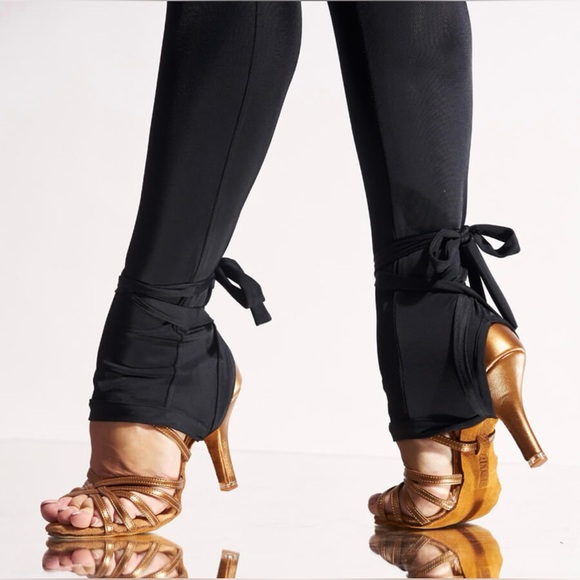 Sasuel Livy Practice Leggings with Ankle Ties - Latin / Ballroom Dance Dancewear - Picture 4 of 7